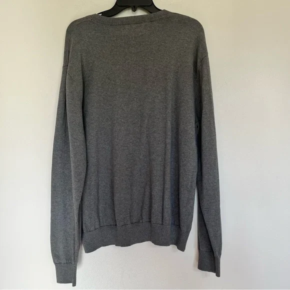 Men’s Mio Marino Fine Cotton Long Sleeve Crewneck Sweater Size 3XL Gray Preppy - Picture 7 of 7